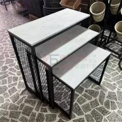 菱格網黑鐵置物展示架-清水模