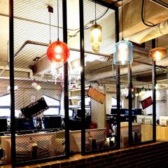 工業風菱形網格阻斷屏風