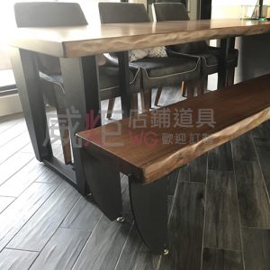 工業風T型桌腳木桌