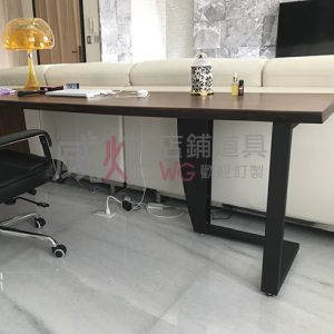 工業風L型桌腳木桌