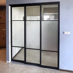 黑框三片地軌式鋁製拉門/拉門WSP123
