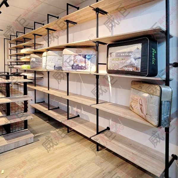 工業風F柱鎖壁式壁面展示層板架 - 威炬-鐵件‧五金訂做/製造/鋁製拉門/鋁製折疊門/金屬衣櫃