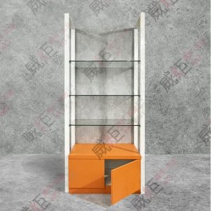 大優惠-工業風白口字框橘壁櫃玻璃層板架(單座)