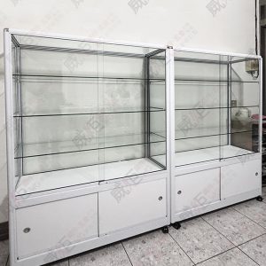 鋁框直立式展示玻璃櫃-黑/白