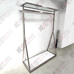 不鏽鋼簡約玻璃/木板底座吊桿