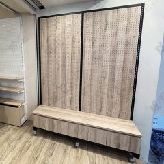活動式黑框洞洞板展示底櫃架