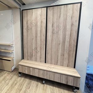 活動式黑框洞洞板展示底櫃架