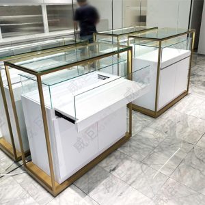 金框雙層外拉盤式玻璃櫃
