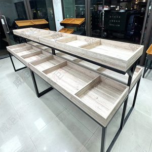 簡約中島黑框多格平面雙層蔬果架