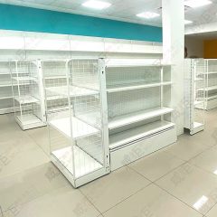 洞洞板雙側井網鐵層板收納鐵櫃中島架/端架