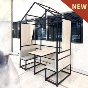簡約房型結構黑框展示架