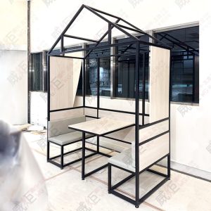 簡約房型結構黑框展示架