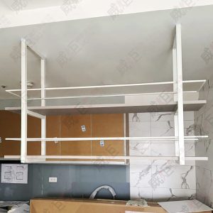 造型細白框雙層倒吊架