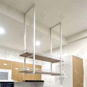 造型細白框雙層倒吊架