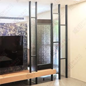 頂天立地黑框造型鐵製屏風