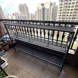 造型黑框陳列鍛花架