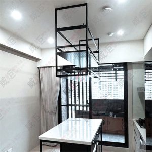 造型鐵洞洞板雙層倒吊架