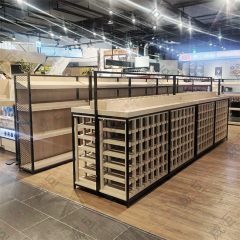黑框木作中島酒櫃展示架