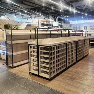 黑框木作中島酒櫃展示架