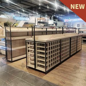 黑框木作中島酒櫃展示架