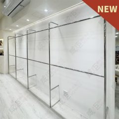 不鏽鋼造型F柱鎖壁式壁面陳列架WF26