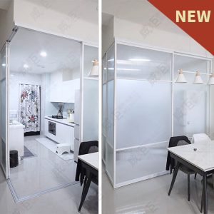 L型地軌式鋁框拉門WSP371