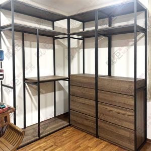 工業風置物層板/吊衣桿陳列架