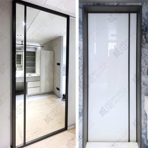 懸吊式雙面鋁框拉門(鏡面+玻璃)WSP369