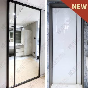 懸吊式雙面鋁框拉門(鏡面+玻璃)WSP369