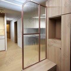 玫瑰金弧形鐵框屏風WSP367