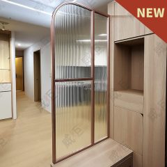 玫瑰金弧形鐵框屏風WSP367