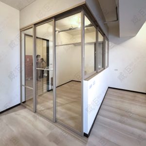 L型垂壁地軌式鋁框拉門WSP373