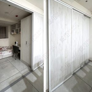 地軌式鋁框木板拉門WSP365