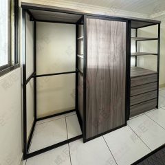 工業風置物層板/吊衣桿陳列架HU-1