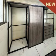 工業風置物層板/吊衣桿陳列架HU-1