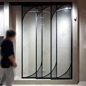 造型懸吊式同步連動鋁框拉門WSP378