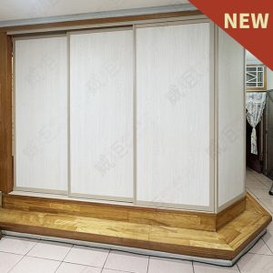 地軌式鋁框拉門(奶茶框+木板)WSP382