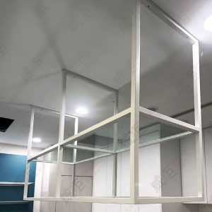 工業風白框玻璃層板吊掛架