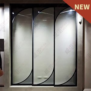 造型懸吊式同步連動鋁框拉門WSP378