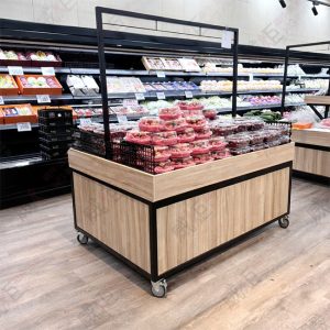 平面單格蔬果展示陳列架(ㄇ字桿.側板)