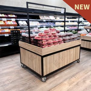 平面單格蔬果展示陳列架(ㄇ字桿.側板)