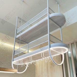造型雙層弧形/菱網倒吊架(LED燈條)
