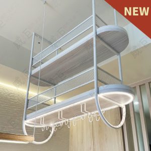 造型雙層弧形/菱網倒吊架(LED燈條)