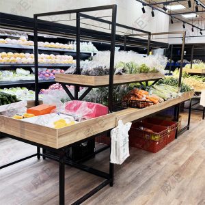 簡約中島黑框平面雙層蔬果架(ㄇ字桿)