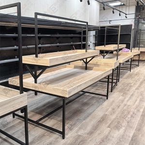 簡約中島黑框平面雙層蔬果架(ㄇ字桿)