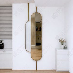 雙弧造型金框吊桿鏡