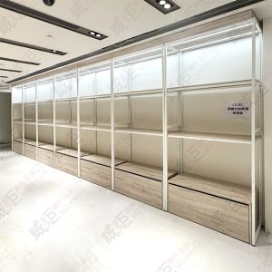 壁面層板展示壁櫃架(含LED燈條)