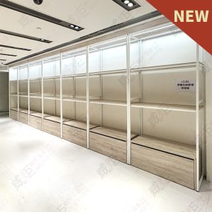 壁面層板展示壁櫃架(含LED燈條)