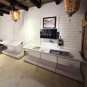 壁面複合式背板展示架(白砂鐵背板/鐵槽板)