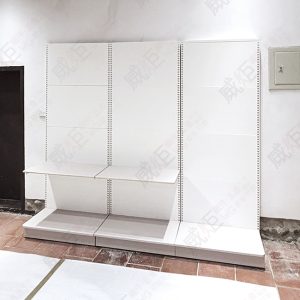 壁面鐵背板木層板架(白砂色)